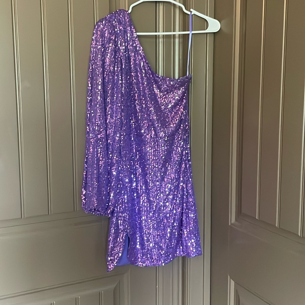 Purple sequin mini dress!